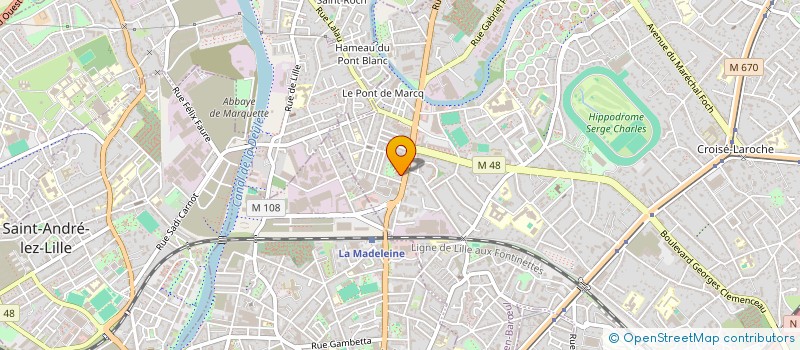 localisation de l'entreprise LES AMIS D EALING à MARCQ-EN-BARŒUL
