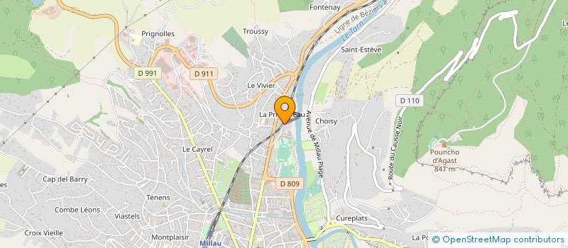 localisation de l'entreprise LES AMIS DE L EAU STADE NAUTIQUE  MILLAU