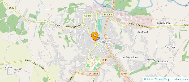 localisation de l'entreprise LES AMIS DE L'ECOLE PUBLIQUE JULES FERRY  RIBERAC