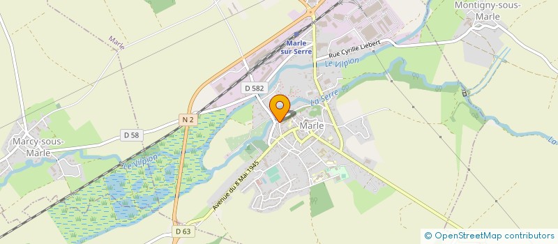 localisation de l'entreprise LES AMIS DE L'EGLISE DE MARLE ET SES ORGUES  MARLE