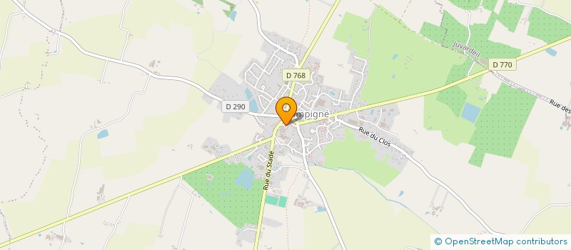 localisation de l'entreprise LES AMIS DE L'EGLISE ET DU PATRIMOINE DE CHAMPIGNE  LES HAUTS-D'ANJOU