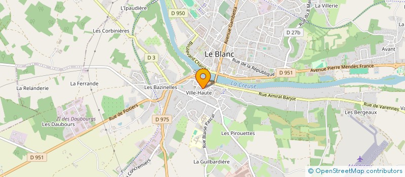 localisation de l'entreprise LES AMIS DE L'EGLISE SAINT ETIENNE à LE BLANC