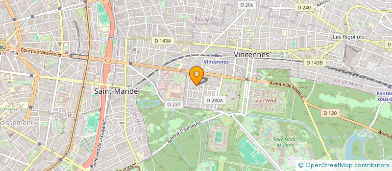 localisation de l'entreprise LES AMIS DE L'ENSEMBLE VOCAL LUMEN DE LUMINE à VINCENNES