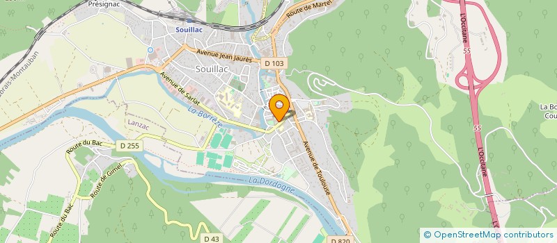 localisation de l'entreprise LES AMIS DE L ORGUE DE L ABBATIALE STE MARIE DE SOUILLAC  SOUILLAC