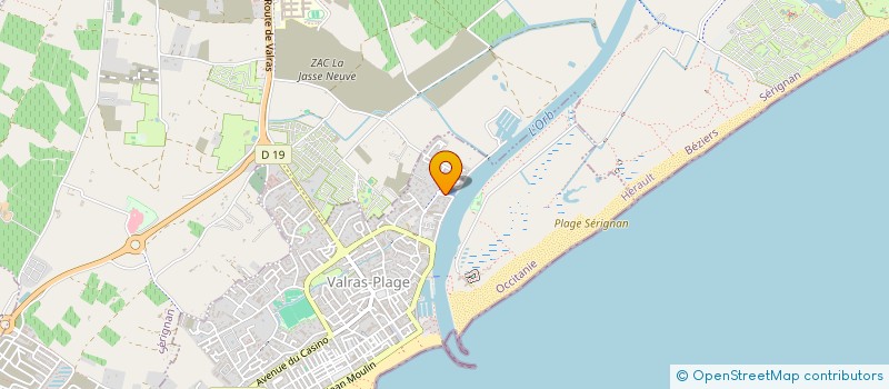 localisation de l'entreprise LES AMIS DE L'ORGUE ET DE LA COLLEGIALE DE SERIGNAN  VALRAS-PLAGE