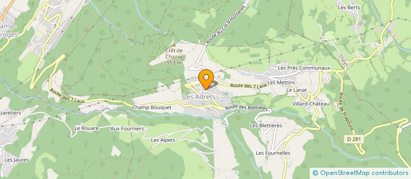 localisation de l'entreprise LES AMIS DE LA BIBLIOTHEQUE DES ADRETS EN BELLEDONNE  LES ADRETS