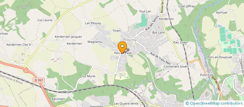 localisation de l'entreprise LES AMIS DE LA CHAPELLE DE KERNABAT  PLOUISY