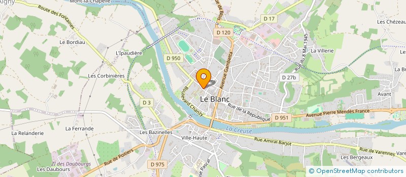 localisation de l'entreprise LES AMIS DE LA MATERNITE DU BLANC à LE BLANC
