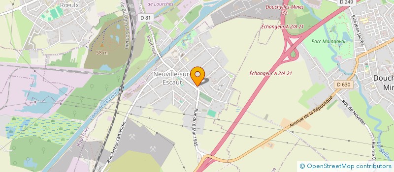 localisation de l'entreprise LES AMIS DE LA SAINT VALENTIN  NEUVILLE-SUR-ESCAUT