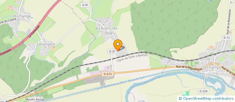 localisation de l'entreprise LES AMIS DE LA VALLEE DE L'ARNE  LAVANS-LES-DOLE