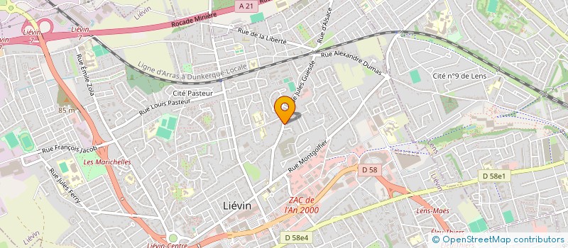 localisation de l'entreprise LES AMIS DE VINCENT HANDREY à LIEVIN