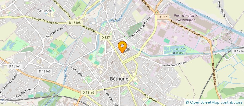 localisation de l'entreprise LES AMIS DES CARILLONS DE BETHUNE ET DU PAYS D'ARTOIS à BETHUNE