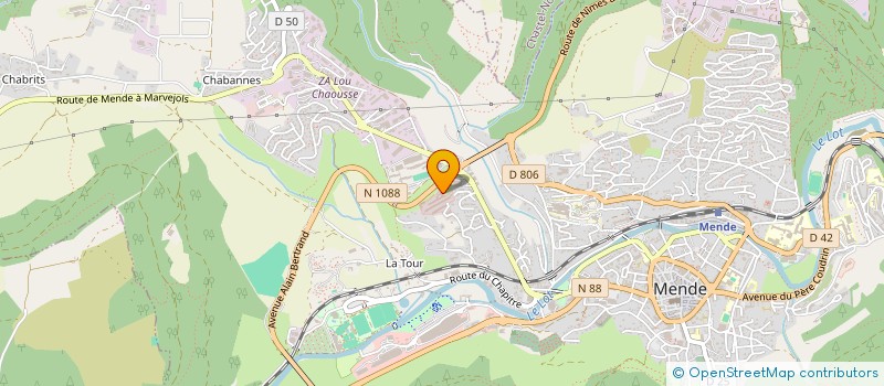 localisation de l'entreprise LES AMIS DES CASERNES MERLE ET PRADEILLES à MENDE