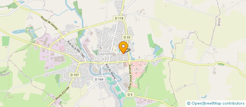 localisation de l'entreprise LES AMIS DES CLASSES ORCHESTRES DU COLLEGE F. LALLART DE GORRON  GORRON