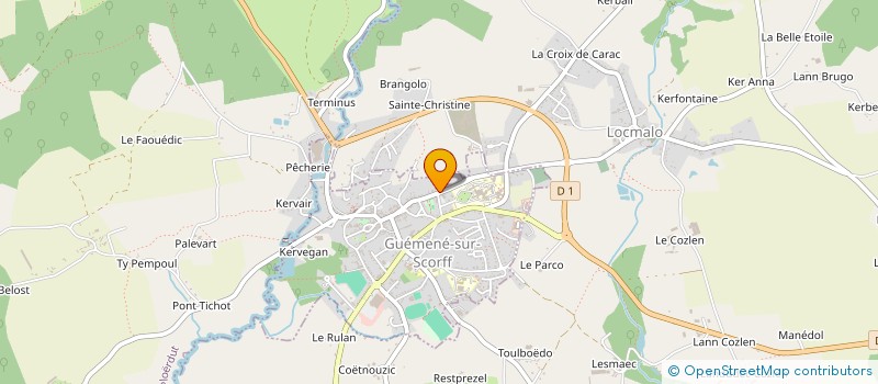 localisation de l'entreprise LES AMIS DES RESIDENTS DE LA MAISON DE RETRAITE ALFRED BRARD DE GUEMENE SUR SCORFF  GUEMENE-SUR-SCORFF