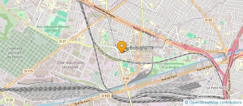 localisation de l'entreprise LES AMIS DU CENTRE P à BOBIGNY