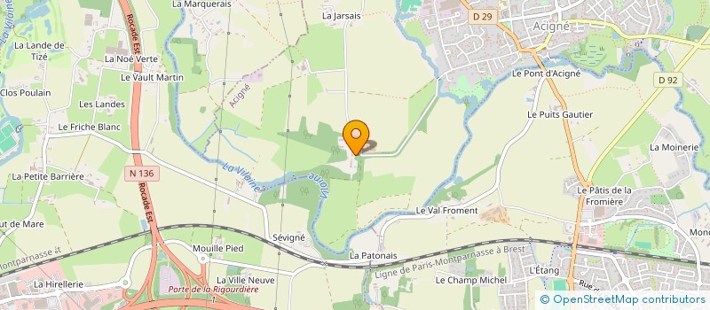 localisation de l'entreprise LES AMIS DU CHATEAU, DU PARC ET DE LA CHAPELLE DES ONGLEES  ACIGNE