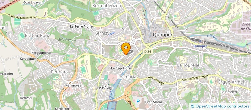 localisation de l'entreprise LES AMIS DU COLLEGE BRIZEUX à QUIMPER