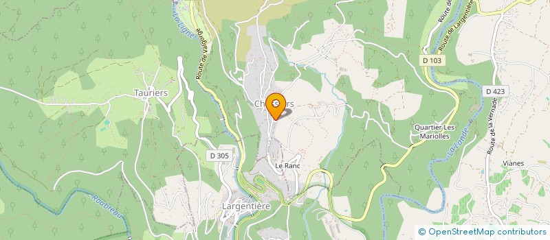 localisation de l'entreprise LES AMIS DU MARCHE DE CHASSIERS  CHASSIERS