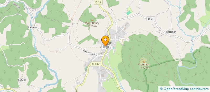 localisation de l'entreprise LES AMIS DU MONT BAR à ALLEGRE