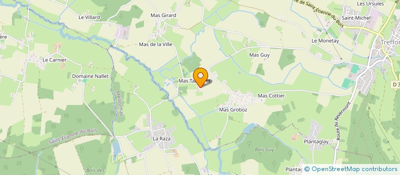 localisation de l'entreprise LES AMIS PERMACULTEURS DE LA FERME DU MAS TABOURET  VAL-REVERMONT