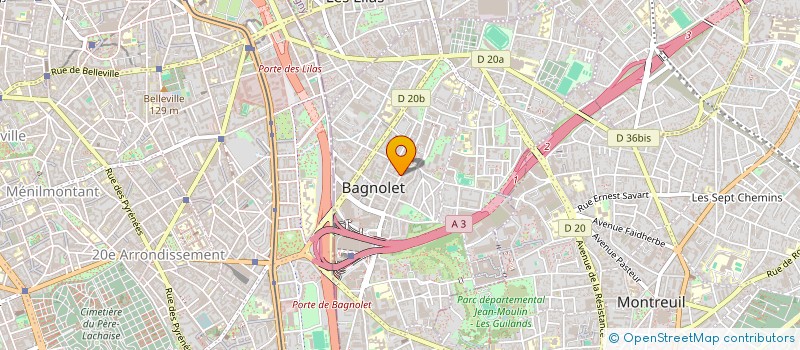 localisation de l'entreprise LES ANTIQUITES DU XXEME à BAGNOLET