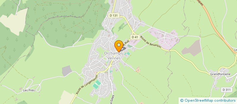 localisation de l'entreprise LES AR'TISTES  ORCHAMPS-VENNES