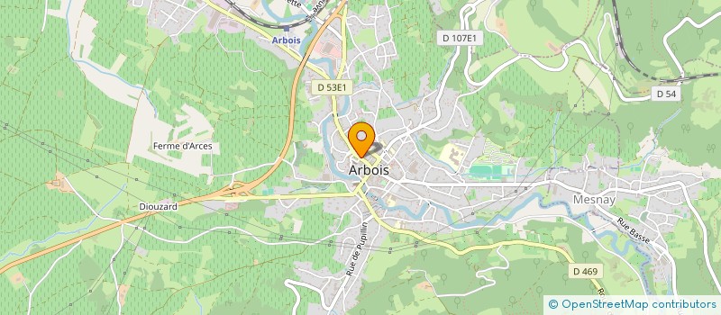 localisation de l'entreprise LES ARCADES  ARBOIS