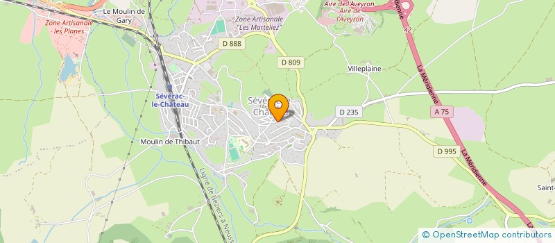 localisation de l'entreprise LES ARCHERS DE L'HIPPOCAMPE D'ARGENT  SEVERAC D'AVEYRON