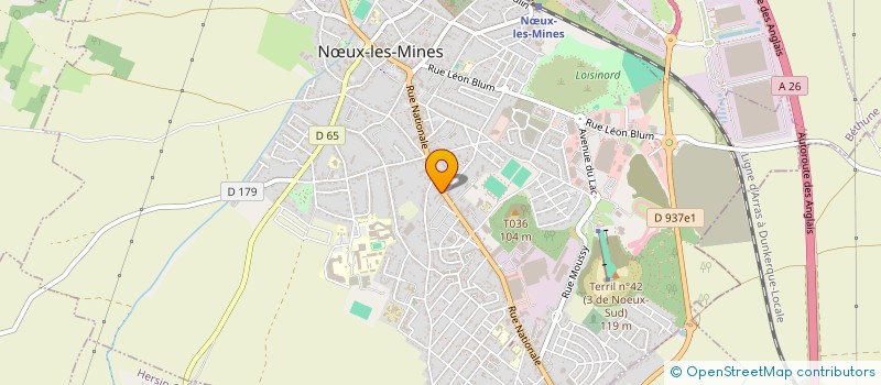 localisation de l'entreprise LES ARCHITECTURES DE L'ARTOIS  NUX-LES-MINES