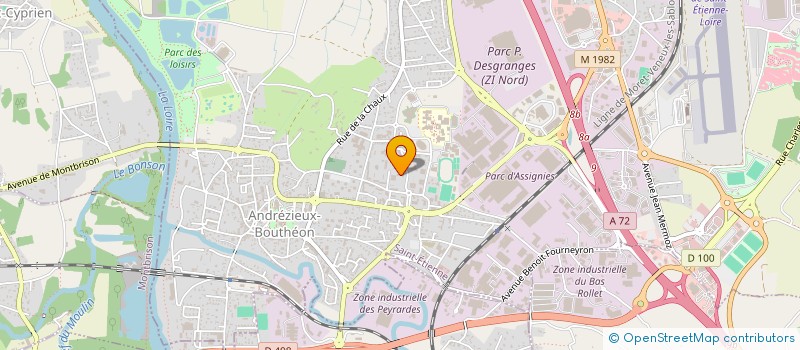 localisation de l'entreprise LES ARCS  ANDREZIEUX-BOUTHEON