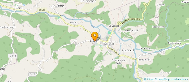 localisation de l'entreprise LES ARDOISIERS à MASSAT