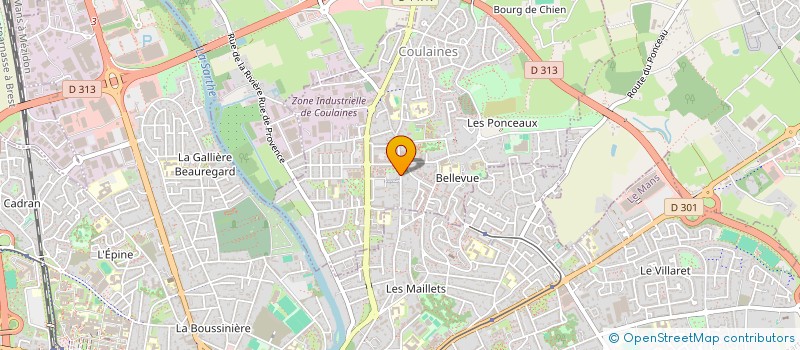 localisation de l'entreprise LES ARTISANS DE L'ENERGIE à COULAINES