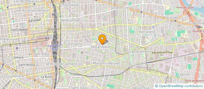 localisation de l'entreprise LES ARTISANS DE L'ISOLATION  VILLEURBANNE