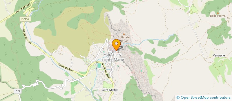 localisation de l'entreprise LES ARTISANS REUNIS à MOUSTIERS-SAINTE-MARIE