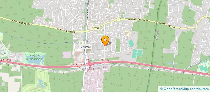 localisation de l'entreprise LES ARTISTES ET CREATEURS (L.A.C.)  GUJAN-MESTRAS