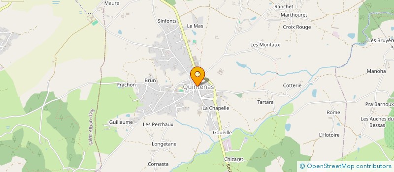 localisation de l'entreprise LES ARTS CREATIFS ET CULTUREL DE QUINTENAS  QUINTENAS