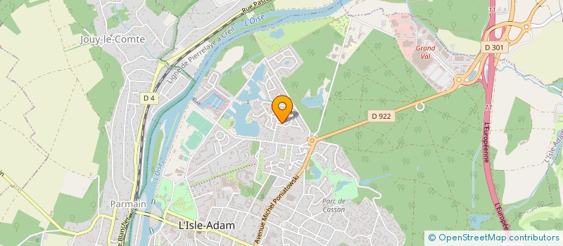 localisation de l'entreprise LES ARTS PERCUSSIFS  L'ISLE-ADAM