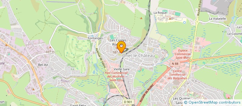 localisation de l'entreprise LES AS DE COEUR à ONET-LE-CHATEAU