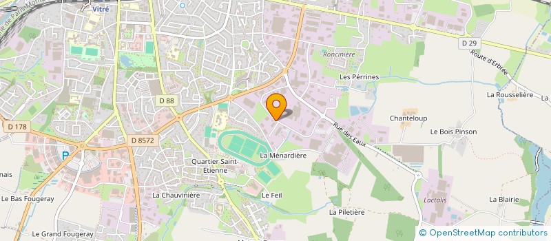 localisation de l'entreprise LES ATELIERS BRETONS SOLIDAIRES  VITRE