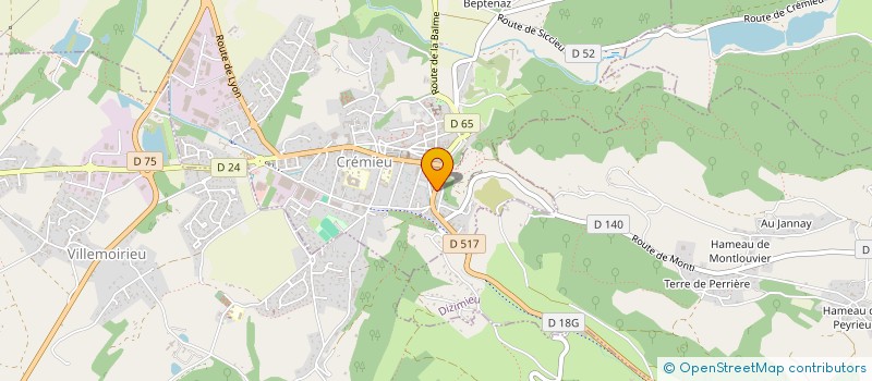 localisation de l'entreprise LES ATELIERS D ART à CREMIEU