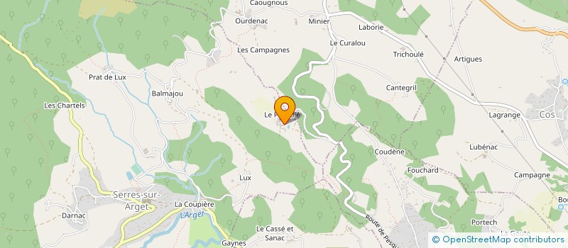 localisation de l'entreprise LES ATELIERS DE L'ABBAYE DU PESQUIE  SERRES-SUR-ARGET