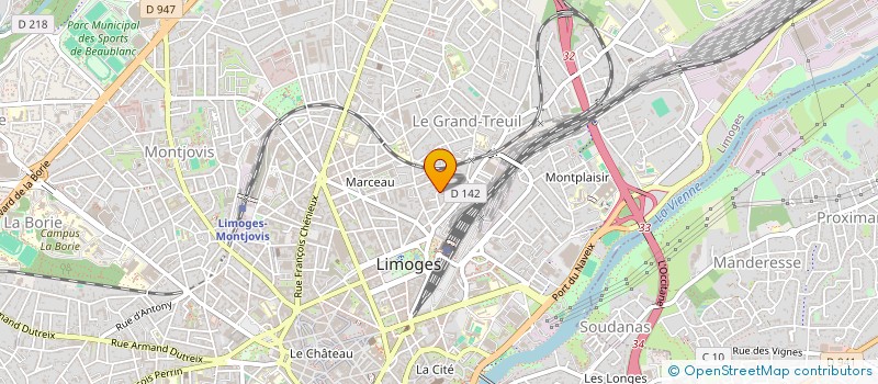 localisation de l'entreprise LES ATELIERS DE L'OLIBRIUS à LIMOGES