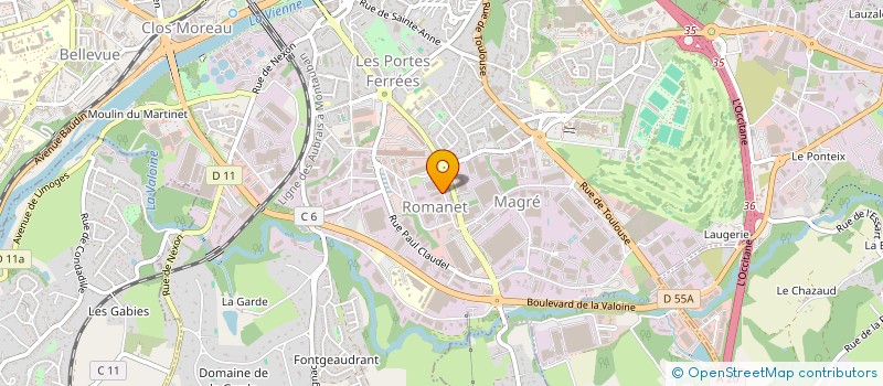 localisation de l'entreprise LES ATELIERS DE PERSPECTIVE  LIMOGES