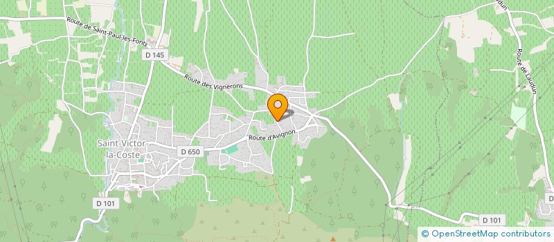 localisation de l'entreprise LES ATELIERS DES VIGNES  SAINT-VICTOR-LA-COSTE