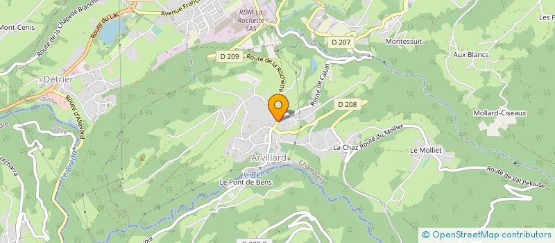 localisation de l'entreprise LES ATELIERS DU CHATEAU à ARVILLARD
