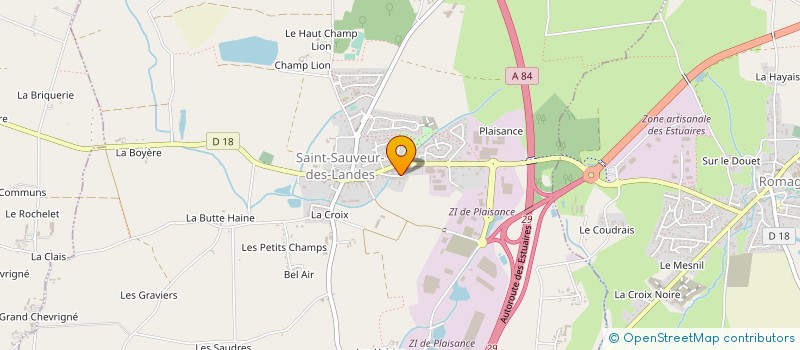 localisation de l'entreprise LES ATELIERS DU DOUET à SAINT-SAUVEUR-DES-LANDES