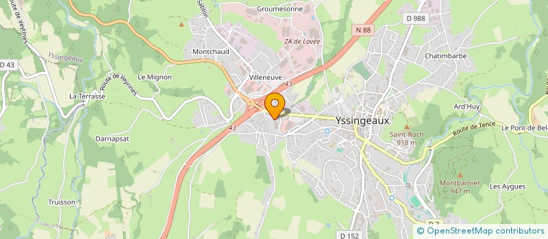 localisation de l'entreprise LES ATELIERS DU MEYGAL à YSSINGEAUX