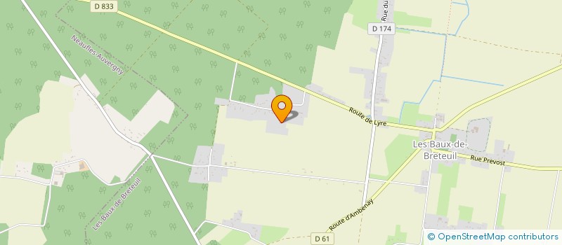 localisation de l'entreprise LES ATELIERS DU NOUILLON  LES BAUX-DE-BRETEUIL