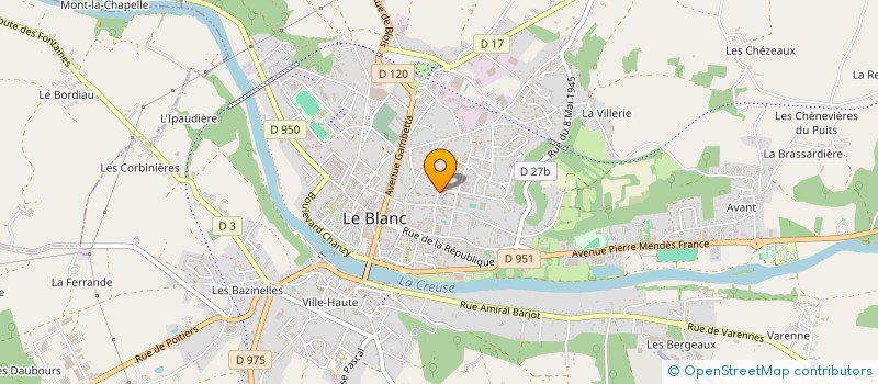 localisation de l'entreprise LES ATTELAGES BLANCOIS à LE BLANC